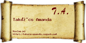Takács Amanda névjegykártya